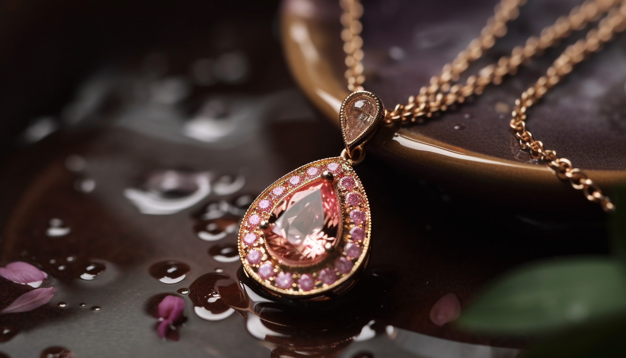 shiny gemstone necklace reflects elegance and glamour generated by ai