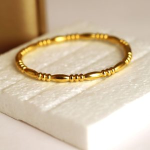 classic gold bead bangle
