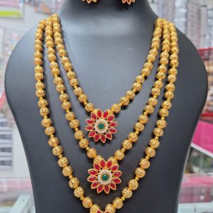 royal floral temple necklace set