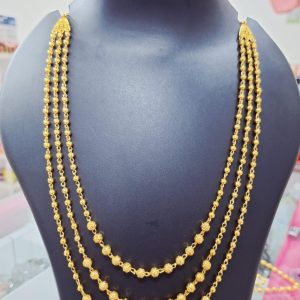 elegant multi layer gold bead chain necklace set